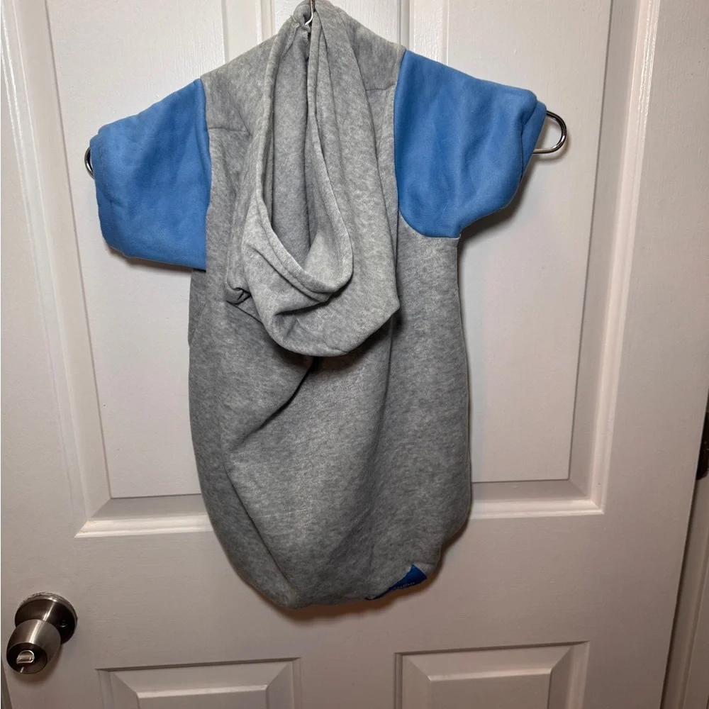 Gray and Blue Dog Hoodie
